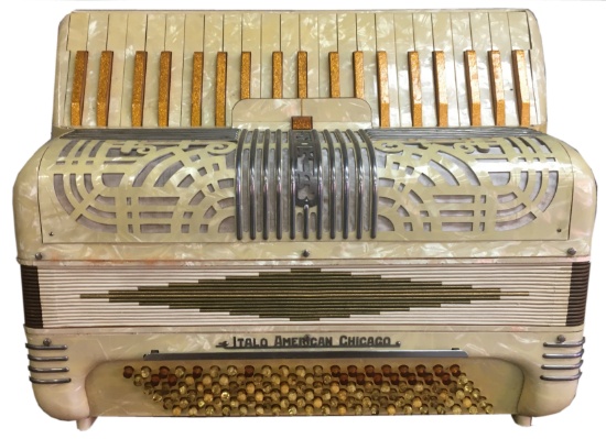 Vintage Deluxe Italo Chicago American Gloria Accordion - 1950's.
