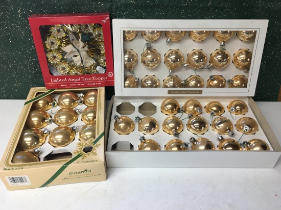 Glass Christmas Ornaments and Tree Topper