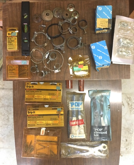 Grip-it B&d Anchor Kits, Pop Rivetools, Rivets, Hose Clamps, Level. See All