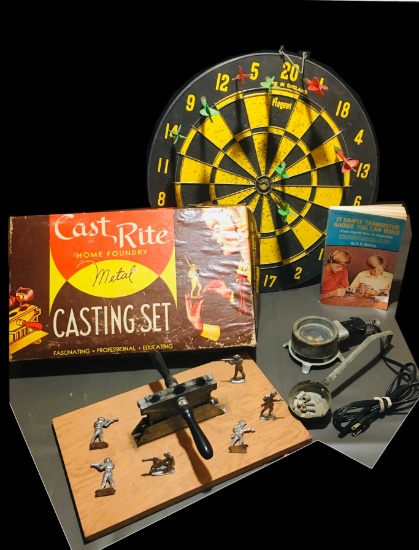 Vintage Cast Rite Home Foundry Metal Casting. Regent Dart Board Made In England