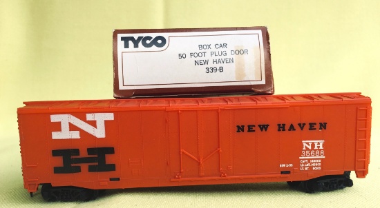 Tyco #339-B 50 Foot Plug Door Box Car New Haven