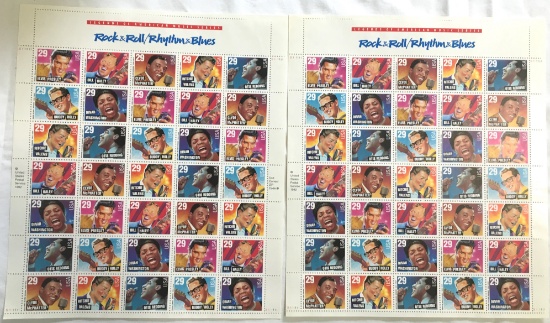 1992 -2 Sheets Of Stamps - Rock & Roll - Rhythm & Blues USPS Stamps