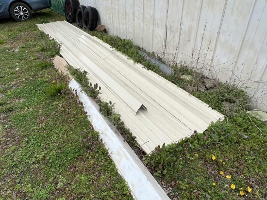 Stack of  Ribbed Metal Roof Material