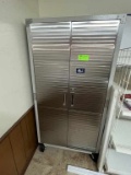 Rolling Stainless Doors 2 Door Utility Cabinet