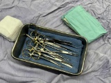 Stainless Steel Tray w/ Various Surgical Instrumen