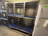 Rolling 5 Bay Stainless Steel Kennel 28x24 36x36