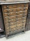 Early Antique Watch Crystal Cabinet with Crystals