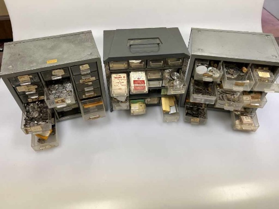 3 Organizers Full of Used Watch Parts