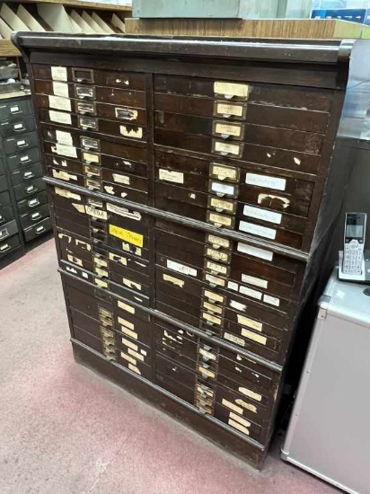 Mahogany 3 Section Watch Parts Cabinet