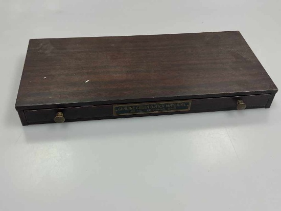 Gruen Watch Material Cabinet with Watch Parts