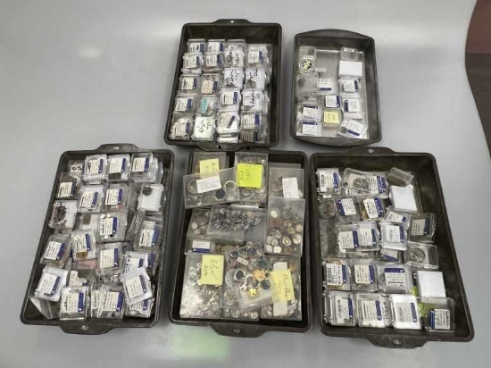 5 Trays of Assorted Watch Movements and Parts