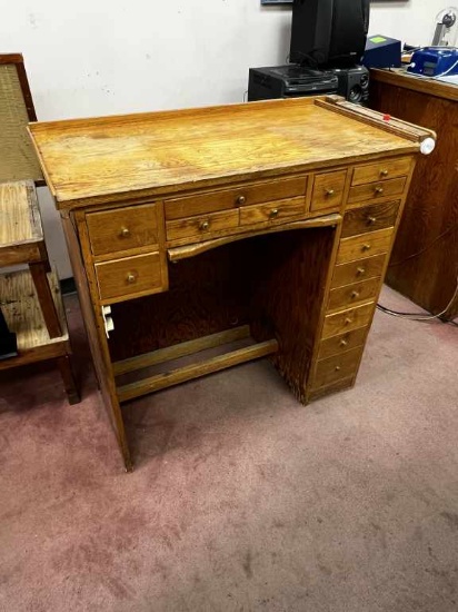 Oak Watchmakers Desk with Drawers