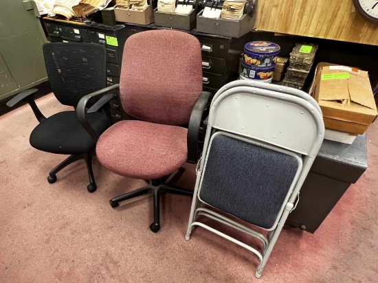 Assorted Folding and Office Chairs