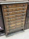 Early Antique Watch Crystal Cabinet with Crystals