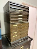 4 Metal Bulova Watch Parts Cabinets