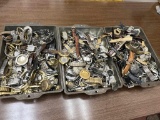 3 Trays of Assorted Wrist Watch Cases and Parts