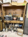 Tall Oak Display Cabinet with Drawers