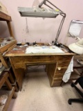 Wooden Watchmakers Desk with Drawers