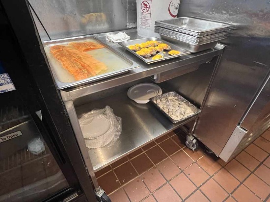 Stainless Steel Rolling Table with Drawer