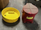 New Drum Funnel & Used Oily Rag Can