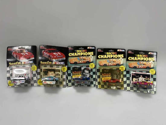 Five Racing Champions Stock Car Nascar With Stand