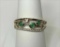 14K Yellow Gold Emerald and Diamond Open Wave Band