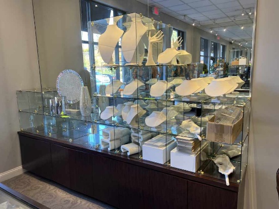 Large Section of Glass Cubicle Display Cases