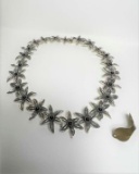 Sterling Silver Day Lily Necklace with Black Onyx