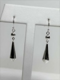 Sterling Silver Bead and Cone Dangle Ear Wire Earr