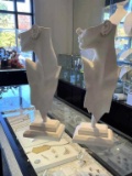 2 White Colored Tall Neck Displays for Jewelry