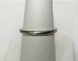 14K White Gold 2 mm Hammered Stain Textured Band