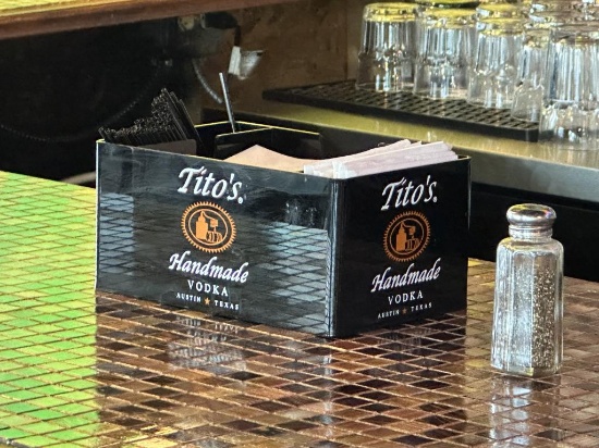 Tito's Vodka Sponsored Napkin/Straw Bar Caddy