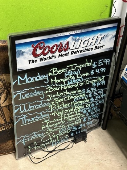 Coors Light Logo Menu Board