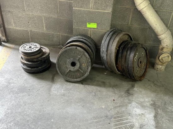 Large Lot of Barbell Weights Exercise Equipment