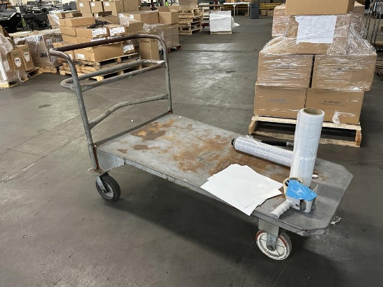 Large Heavy Duty Flatbed Warehouse Cart