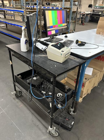 Metro Style Rolling Computer Work Station - w/ 27"