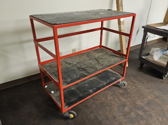 Metal Supply Storage Cart - Red