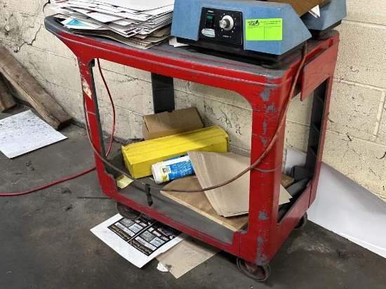 Heavy-Duty Plastic Utility Cart - Red (No Contents