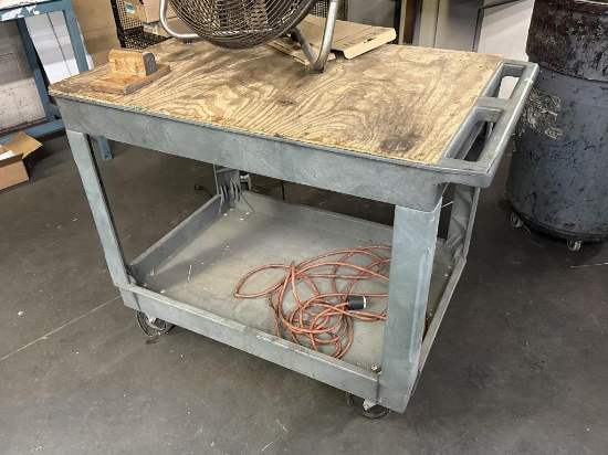 Heavy Duty Utility Cart w/ Wooden Top