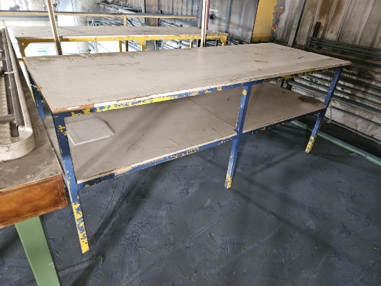 Table w/Shelves Underneath Measures 8'x3'x3'