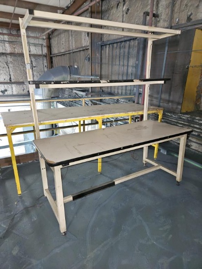 Table w/Double Upper Shelves Measures 78"x72"x30"