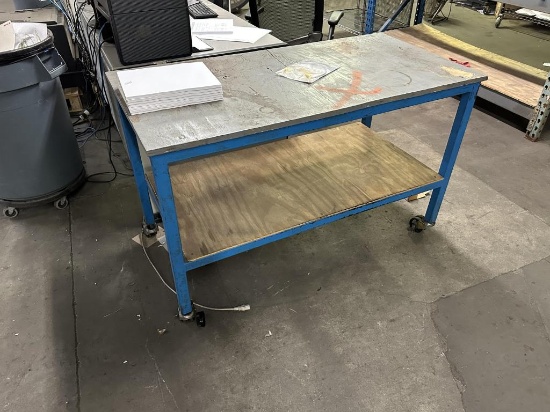 Heavy Duty 4x2 Work Table on Casters