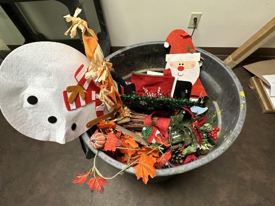 Can Full of Holiday Decorations