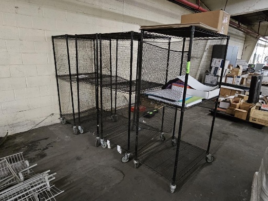 Metro Style Job Cart on Casters - Lot of 4