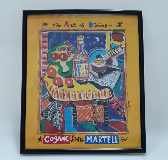 Martell Cognac "Art of Dining" Painting Bar Mirror
