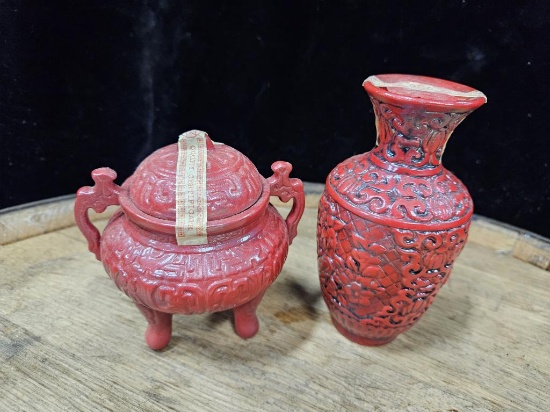 Isaiah Co. Asian Pottery - Red 2 Pk Mini Decanters