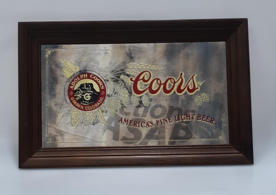Coors Beer "Golden Colorado" Bar Mirror - Framed