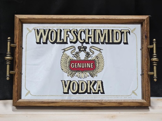 Wolfschmidt Vodka "Crest" Tray Style Bar Mirror