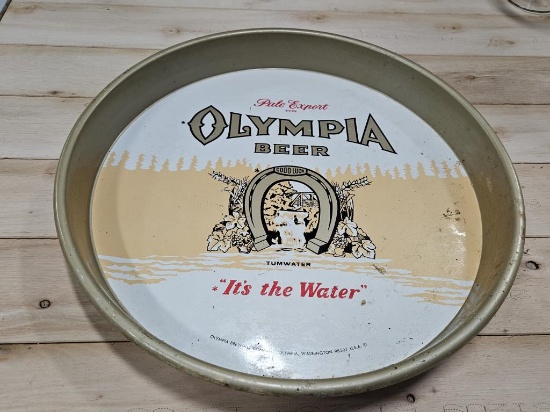 Olympia Beer "It's The Water" Metal Serving Tray