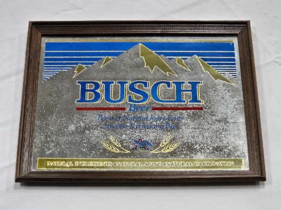 Busch Beer "Mountains" Bar Mirror - Framed